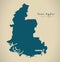 Modern Map - Vest Agder Norway NO