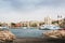 Modern marine full of beautiful yachts in Aqaba city in Tala bay in Jordan