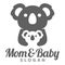 Modern mascot flat design simple minimalist cute koala mom dad parents logo icon design template vector with modern illustration