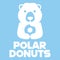 Modern mascot flat design simple minimalist cute polar bear donut logo icon design template vector with modern illustration