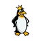 Modern mascot of the royal penguin logo. Vector illustration