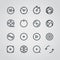 Modern media web icons collection