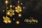 modern merry christmas happy new year background with golden snowflakes design illustration