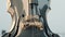 Modern metallic Double bass elemerts. Contrabass classical music instrument. Close up cello