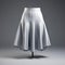Modern Metallic Rotation: 3d Model Of White Skirt In Monochromatic Serenity