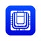 Modern microchip icon blue vector