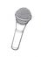 Modern microphone for voice, music, sound, speak, radio recording. Outline. Vector illustration