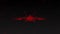 Modern military combat aircraft rotates. Footage in ultra technological style of glowing red lines flying around