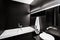 Modern minimalism style bathroom interior in black