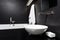 Modern minimalism style bathroom interior in black