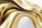 Modern Minimalist 3D Renders of Twisted Waves in Gold and Brushed Gold on White Background