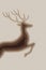 Modern minimalist deer cutout art painting, geometric animal pattern.