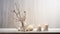 a modern, minimalist holiday decor with candles as part of the decor.candles can add a touch of warmth and elegance to a