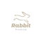 Modern minimalist rabbit jump logo symbol icon vector graphic design illustration idea creative