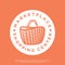 Modern minimalist shopping cart vector logo