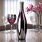 Modern minimalist wine bottle design, flowers exotic, vivid color background. AI Generated