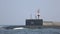 Modern missile submarine at sea
