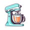 Modern Mixer Kitchen Appliance Cartoon Square Illustration.