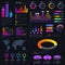 Modern modern infographic vector template with statistics graphs and finance charts