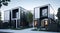 Modern modular private townhouses in a road side
