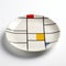 Modern Mondrian Plate With Bold Red, Yellow, And Blue Squares