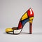 Modern Mondrian Shoe With Colorful Block Patterns
