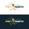 Modern money transfer poster and logo pointer.