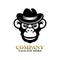 Modern monkey chimpanzee logo.