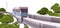 modern monorail train on bridge smart city solutions urban futuristic transport