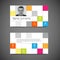 Modern mosaic business card template with flat user interface