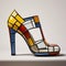 Modern Mosaic Shoe Inspired By Mondrian - Mike Phelps 2013
