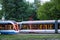 Modern Moscow trams at the depot