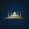 Modern Mosque Moslem Icon Vector Gold Dark Background