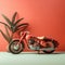 Modern Motorcycle On Coral Background