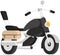 Modern motorcycle, vector illustration, urban life, ride motorbike in city fast delivery service