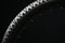 Modern MTB race mountain bike tyre isolated on black background