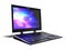 Modern multimedia laptop for work 3d render on white background