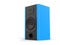 Modern music speaker with matte blue side panels