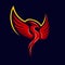 Modern mythical phoenix logo.