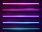 Modern Neon Iridescent Glowing Lines Banner on Dark Empty Grunge Brick Background