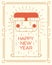 Modern New Year greeting card Funny Santa Claus