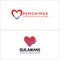 Modern nonprofit line art heart swash logo design