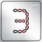 Modern number three template, design the rope to be a alphabet, Vector