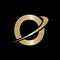 Modern O Logo Design based alphabet business logotype gold color and black background .
