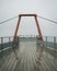 Modern observation deck on a rainy day, PercÃ©, Quebec, Canada