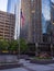 Modern Office buidling and Flag of the United States at Oklahoma City - OKLAHOMA CITY - OKLAHOMA - OCTOBER 18, 2017