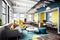 modern office with open floor plan and bright colors for a fresh and inviting workspace