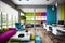 modern office with open floor plan and bright colors for a fresh and inviting workspace