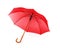 Modern opened red umbrella isolated