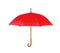 Modern opened red umbrella isolated